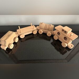 Wooden train & truck set- handmade